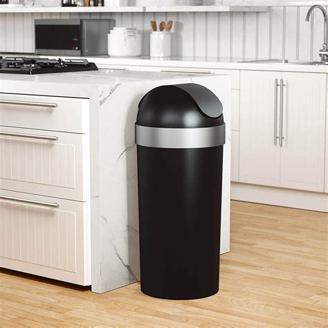 2 Gallon Soft-Close Trash Can with Foot Pedal - D-Shaped, Stainless Steel. . Trash can amazon